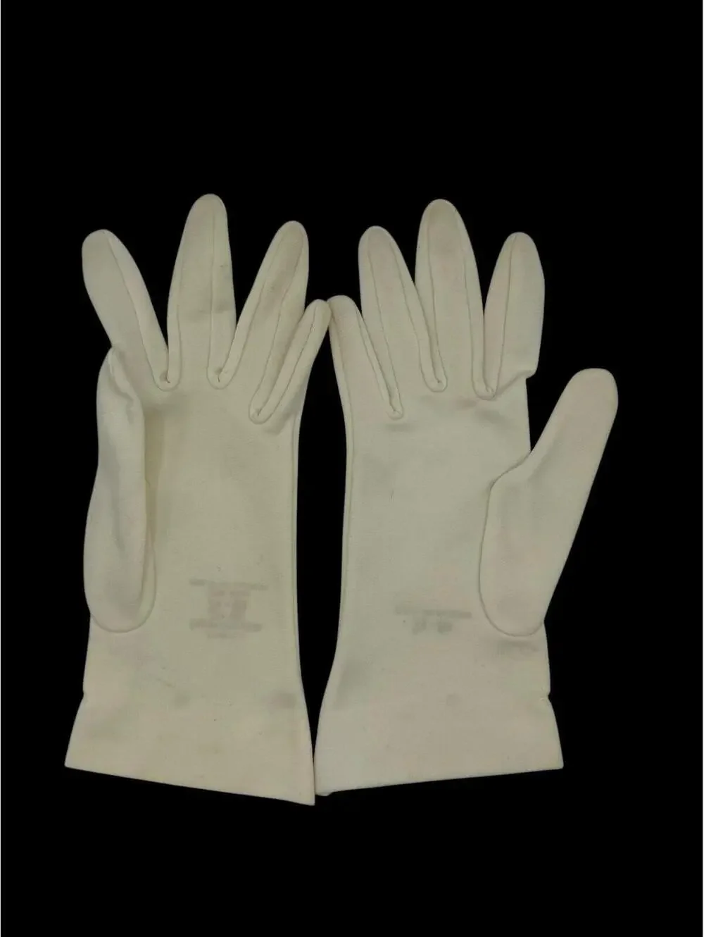 Vintage 1960s Fownes White Nylon Gloves, Embraceable Over-the-Wrist